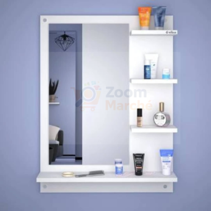 مرآة حائط مع رفوف تخزين أنيقة